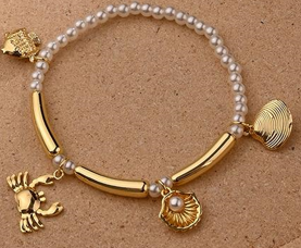 Ocean Charm Pearl Bracelet Korean IG Vacation Style