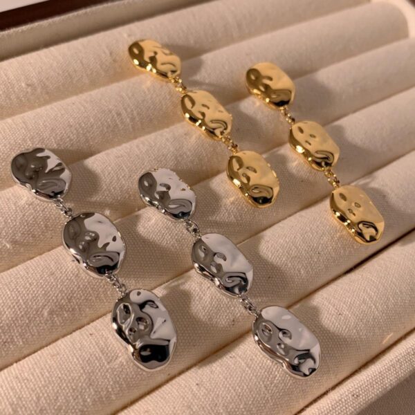 White Gold PVD Drop Earrings Modern Classic IG Style