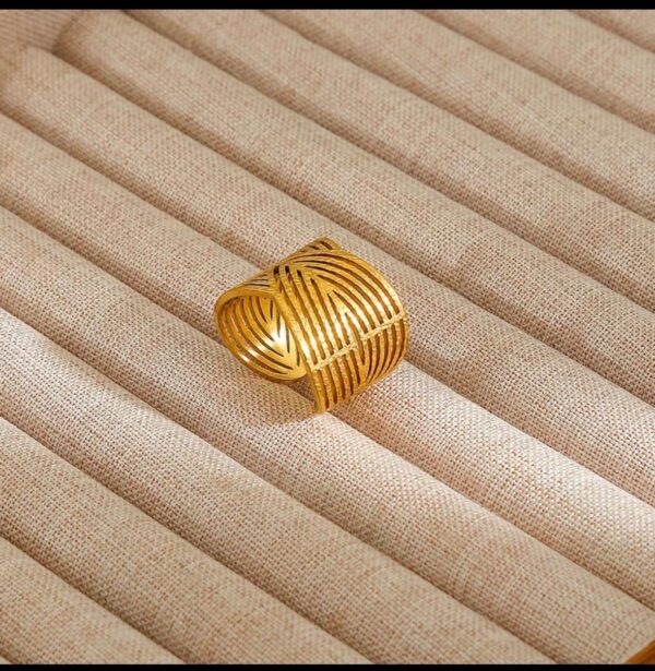 K&P Textured Gold Band Ring