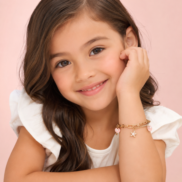 Pink Butterfly Charm Bracelet for Kids