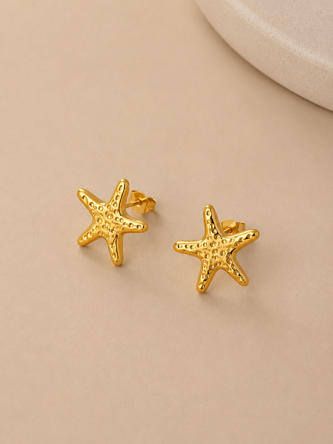 Second image of K&P Fashion Starfish Gold Ocean-Inspired Earrings