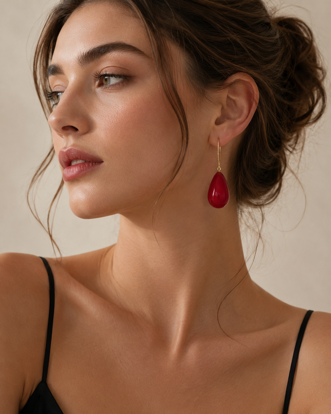 Pearl Teardrop Hook Elegant Gold-Tone Drop Earrings