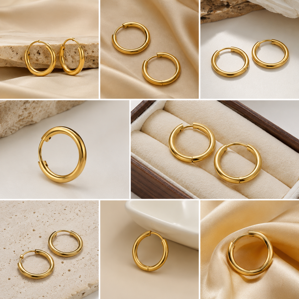 Second image of Classic Gold Hoop Earrings for Women