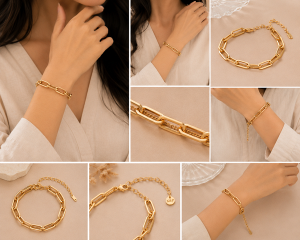 K&P Fashion Gold Chain Adjustable Trendy Bracelet
