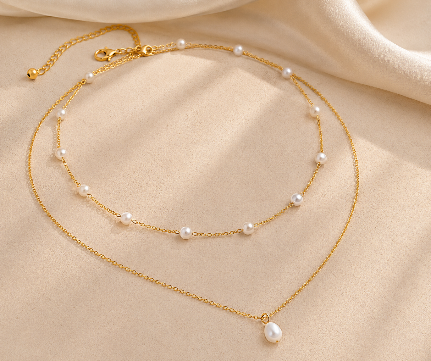 Luxury Pearl Drop Charm Choker Necklace
