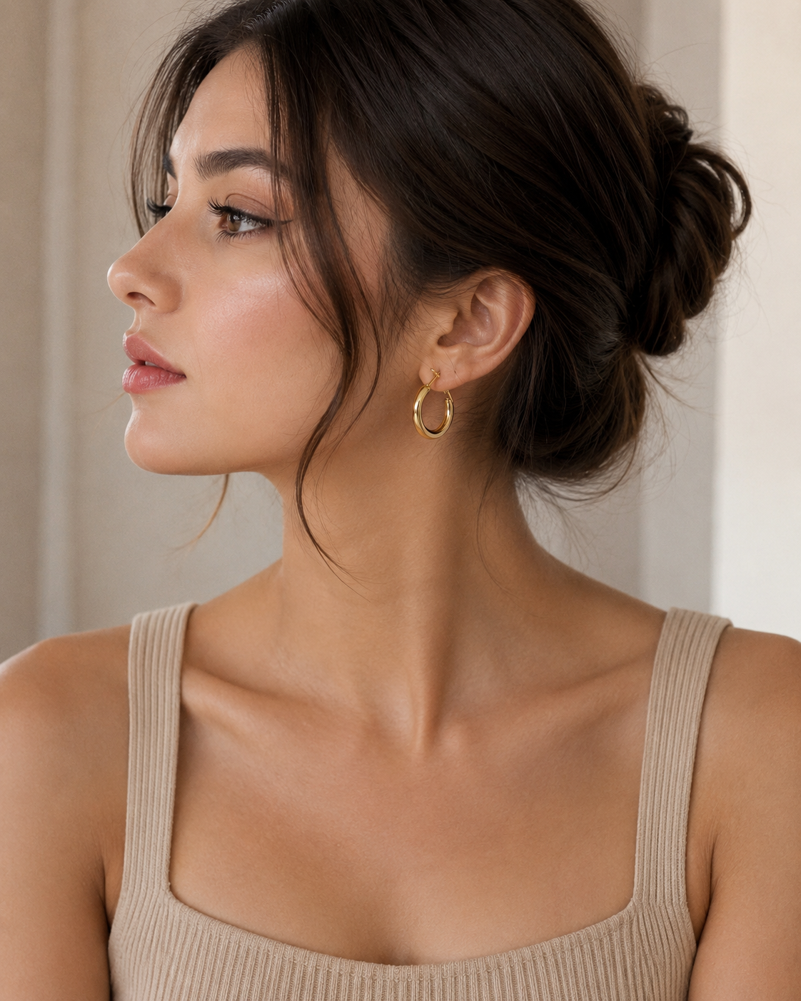 Second image of Classic Gold Hoop Earrings