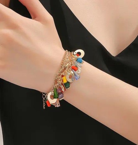 Second image of K&P Fashion Multi-Layer Gold Charm Bracelet for Women