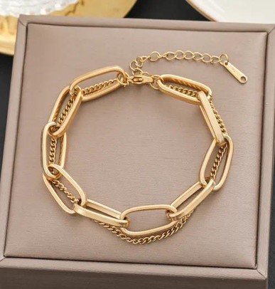 Second image of K&P Fashion Gold Chain Adjustable Trendy Bracelet