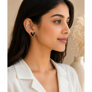 Black Heart Stud Earrings