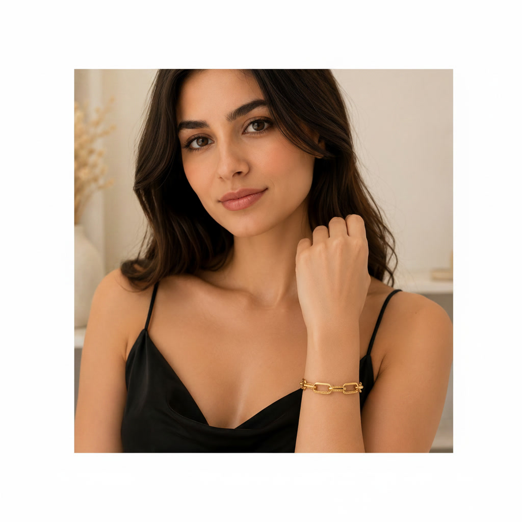Second image of Gold-Tone Dual Chain Link Bracelet