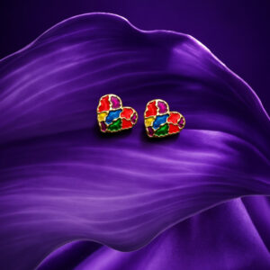 Vibrant multicolor mosaic enamel design