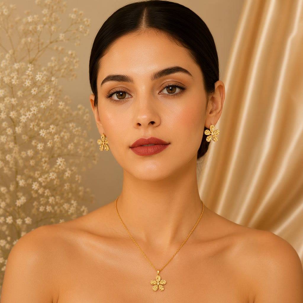 Second image of Gold Butterfly Triple Drop Dangle Earrings
