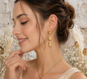 Golden Drop Dangle Real Gold Plated 16K Plating