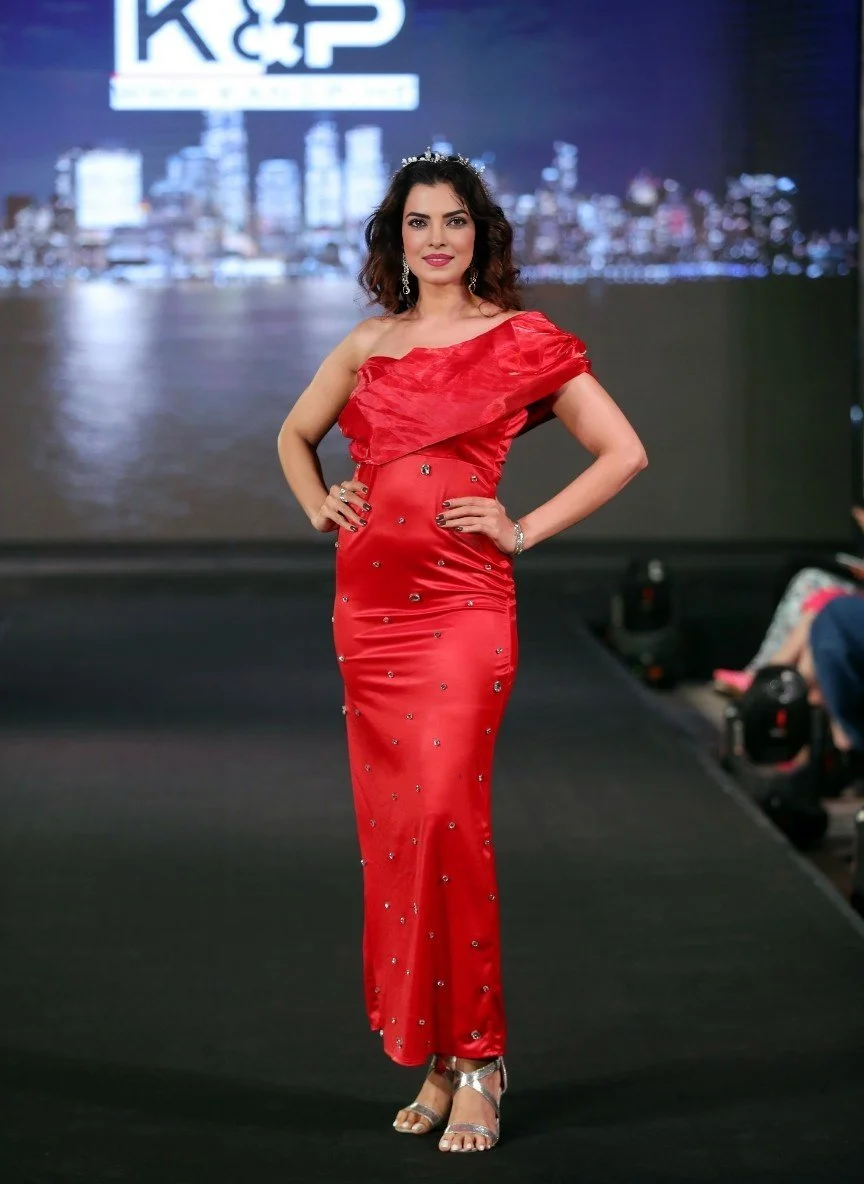 Second image of Red Stone Velvet Dress