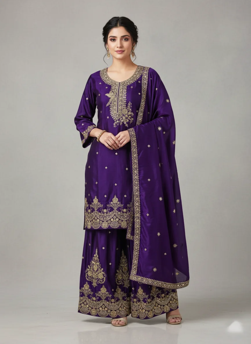 Second image of New Festive Kurta Sharara Dupatta Set