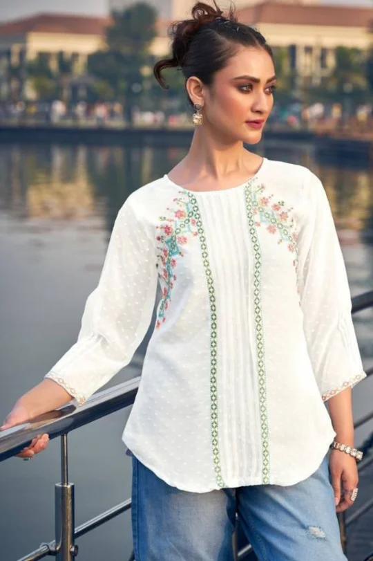 Women's Cotton Short Kurti Top | Stylish Casual & Office Wear Kurti