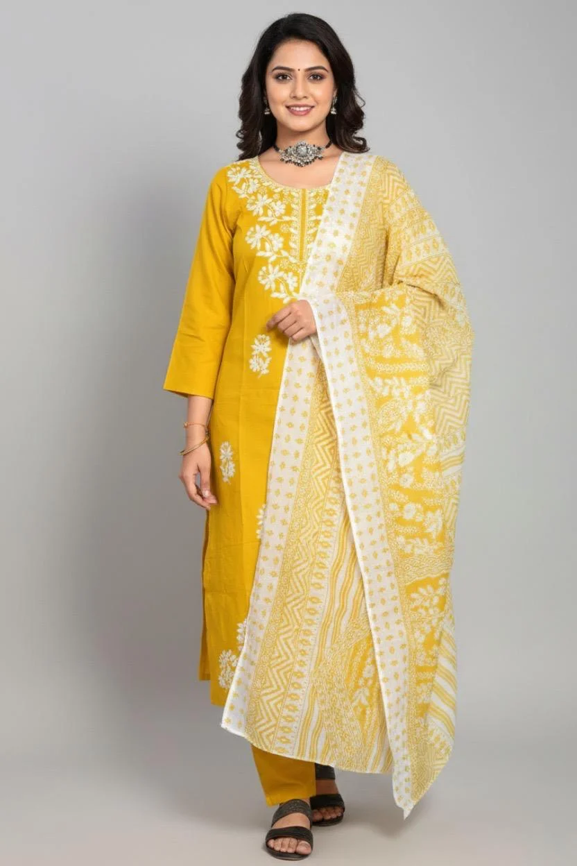 Second image of Elegant Yellow Suit Set