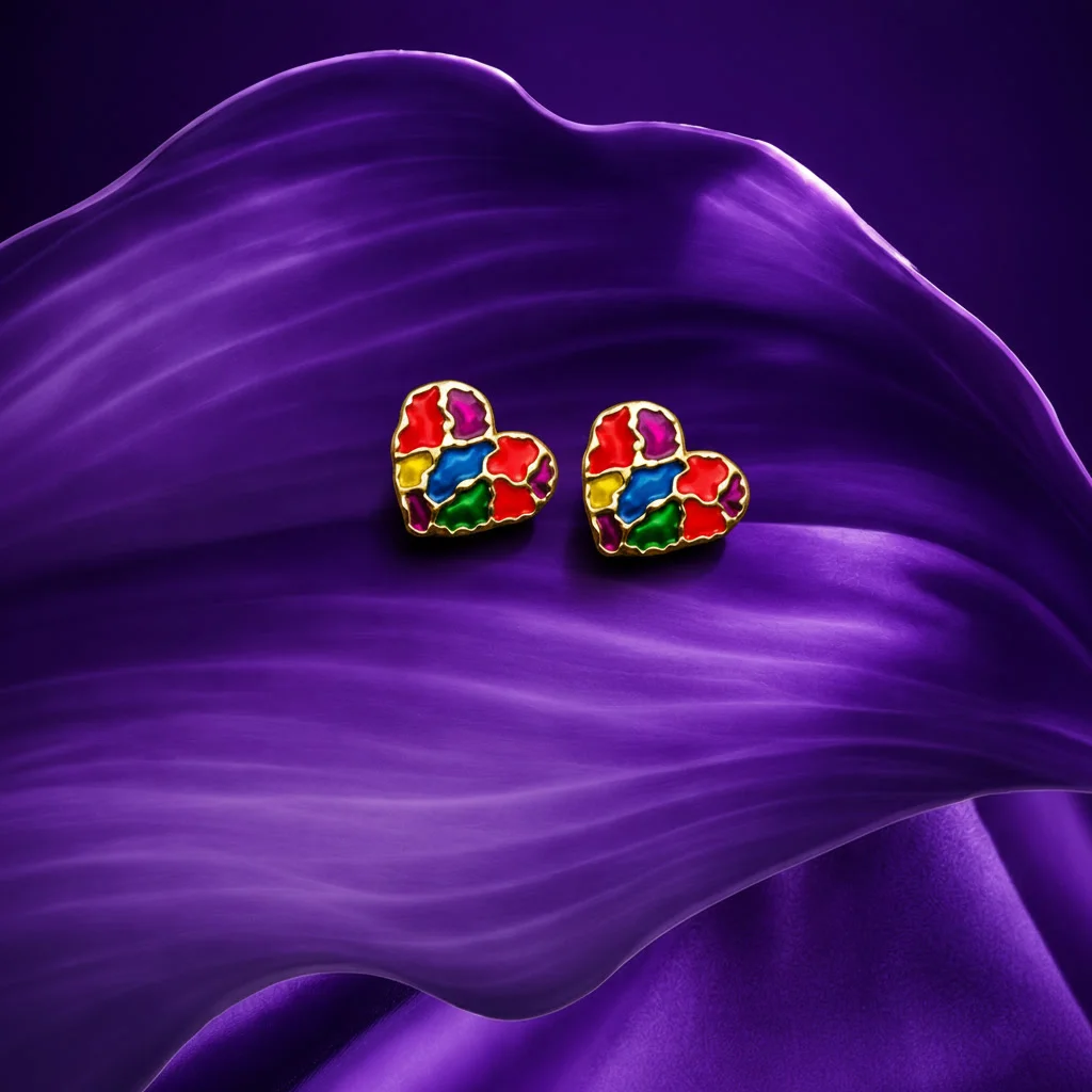 Vibrant multicolor mosaic enamel design