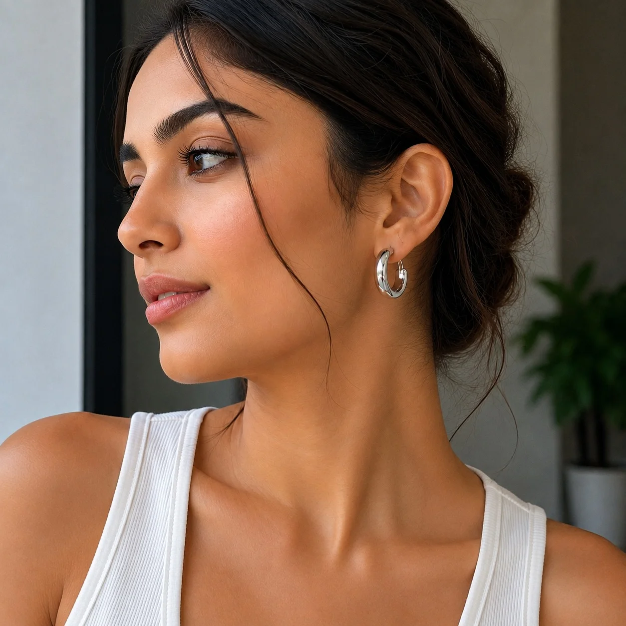 Classic Silver Hoop Earrings | Elegant Minimal Hoop Jewelry
