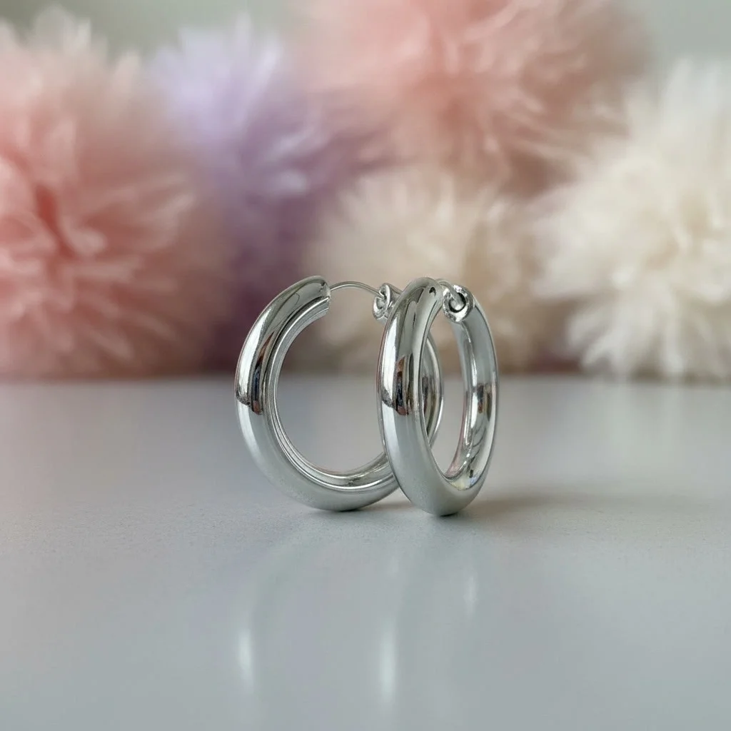 Classic Silver Hoop Earrings Lightweight