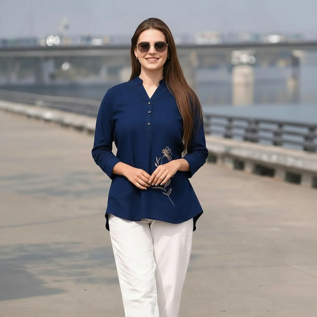 Second image of Embroidered Casual Premium Cotton Shirt Pattern